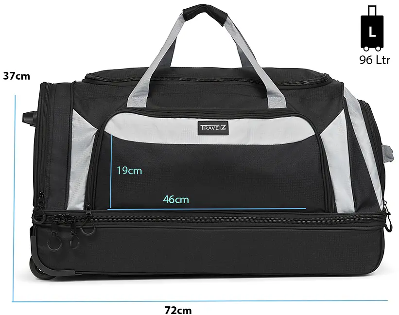 Сумка дорожня на колесах TravelZ Wheelbag Doubleloader black 96L (603098) - фото 3
