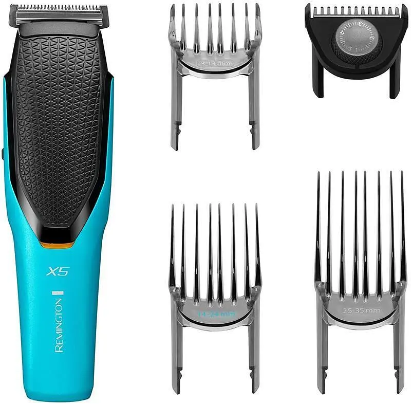 Машинка для стрижки Remington Power X Series X5, мережа+акум., роторний мотор, насадок-4, сталь, чорно-бірюзовий - фото 9