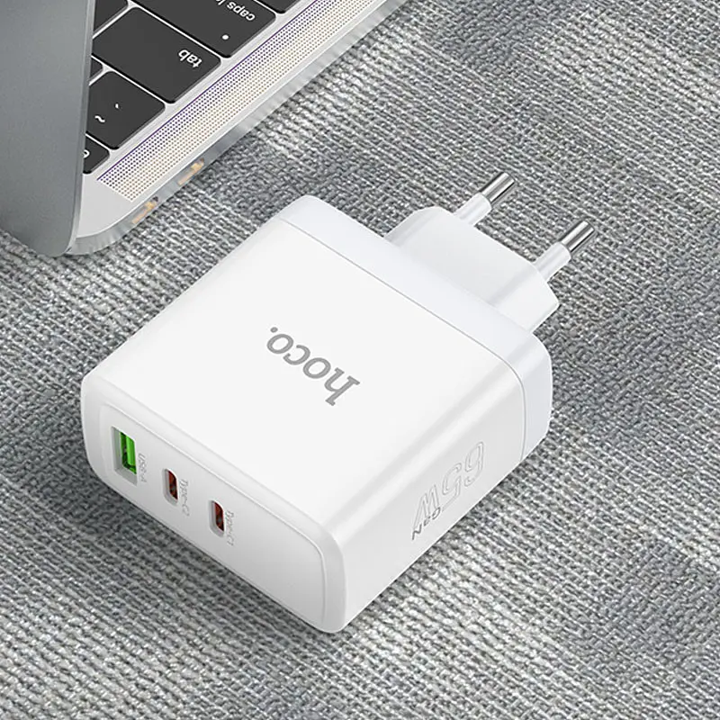 МЗП N30 Glory PD65W+QC3.0 (1USB-A/2C) White Hoco teh0029639 - фото 7