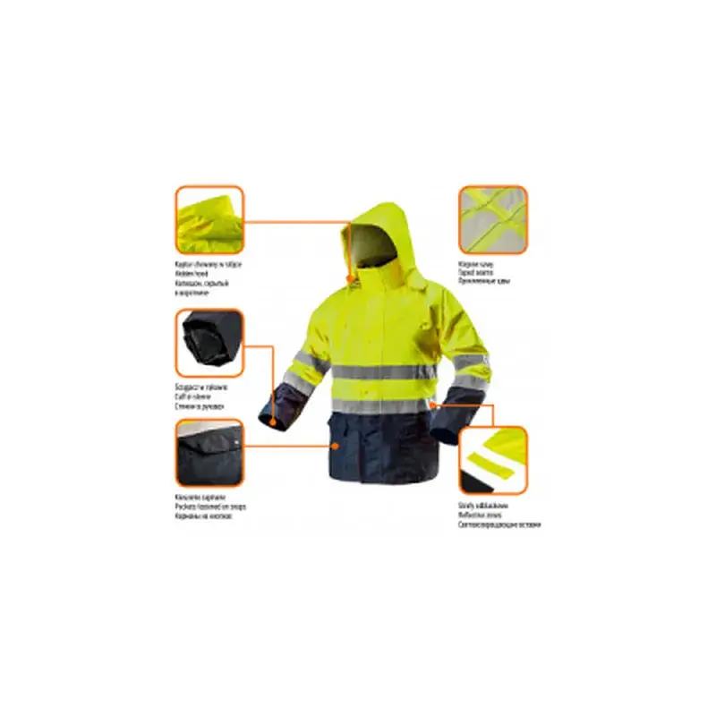 Куртка робоча Neo Tools підвищеної видимості, Oxford 300 D, жовта, р. ML (81-720-M) - фото 2