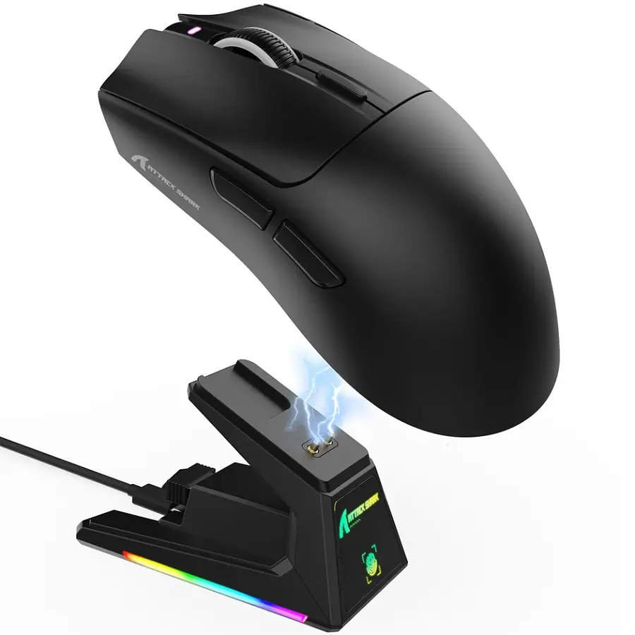 Мышка Attack Shark X1, Wireless/Bluetooth, 40000dpi. (PAW3395PRO), 6кн., Black - фото 2