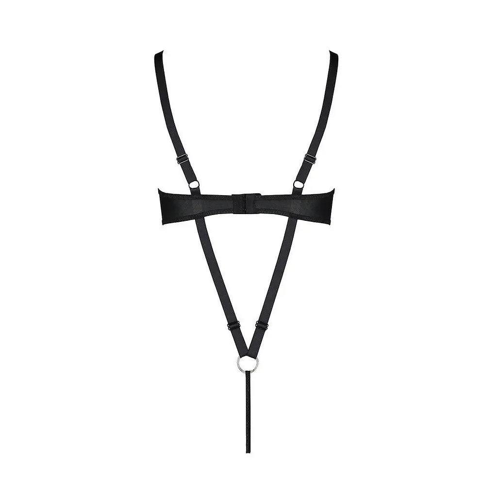 Боді з екошкіри Passion Celine Body black: з доступом відкритий L/XL - фото 6