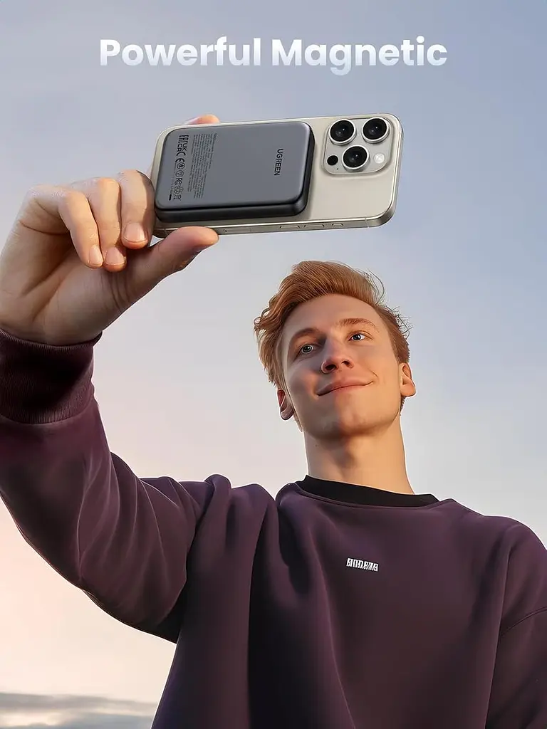 Магнітна портативна батарея Ugreen 10000 мАг, PD 20W, бездротова зарядка для iPhone - фото 4