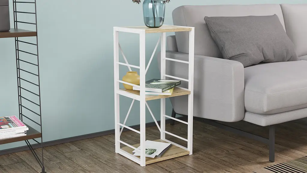 Етажерка 3/34 Ferrum-decor Серії Коннект 73x34x28 білий ДСП Дуб Сонома 16мм (FRD-104298) - фото 3