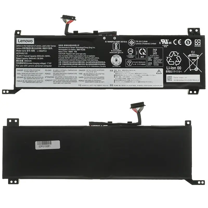 Батарея для ноутбука Lenovo L19M4PC0 (Legion 5 15ARH05 5 15IMH05H) 15.36V 4000mAh 60Wh Чорний - фото 2