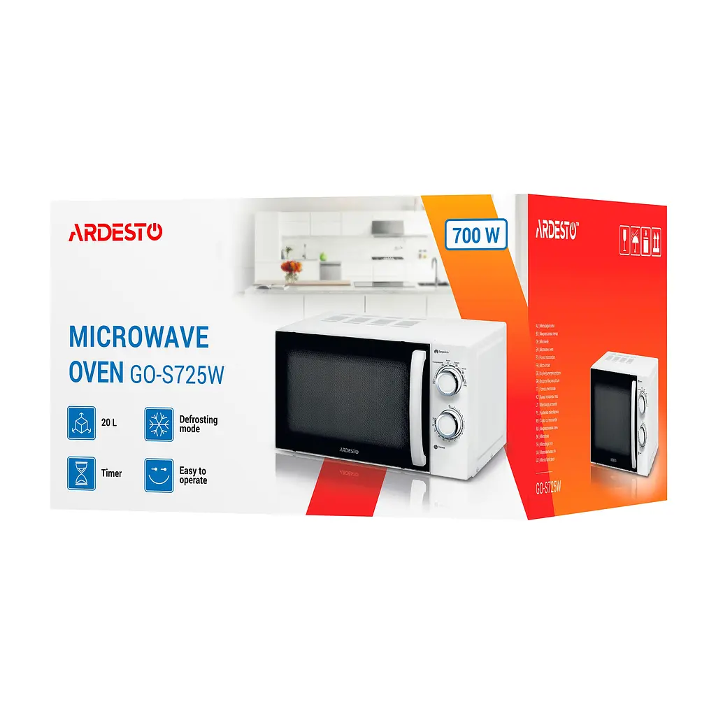 Мікрохвильова піч Ardesto, 20 л 700 Вт білий (GO-S725W) - фото 4