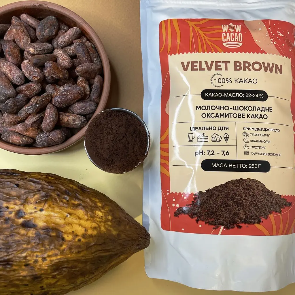 Какао-порошок 100% Какао WOW Cacao VELVET BROWN, 250 г - фото 4