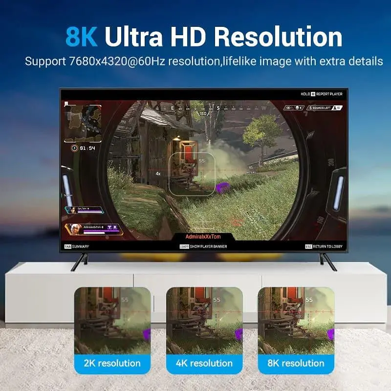 Кабель Vention DisplayPort-DisplayPort V 1.4 1 м (HCCBF) - фото 3