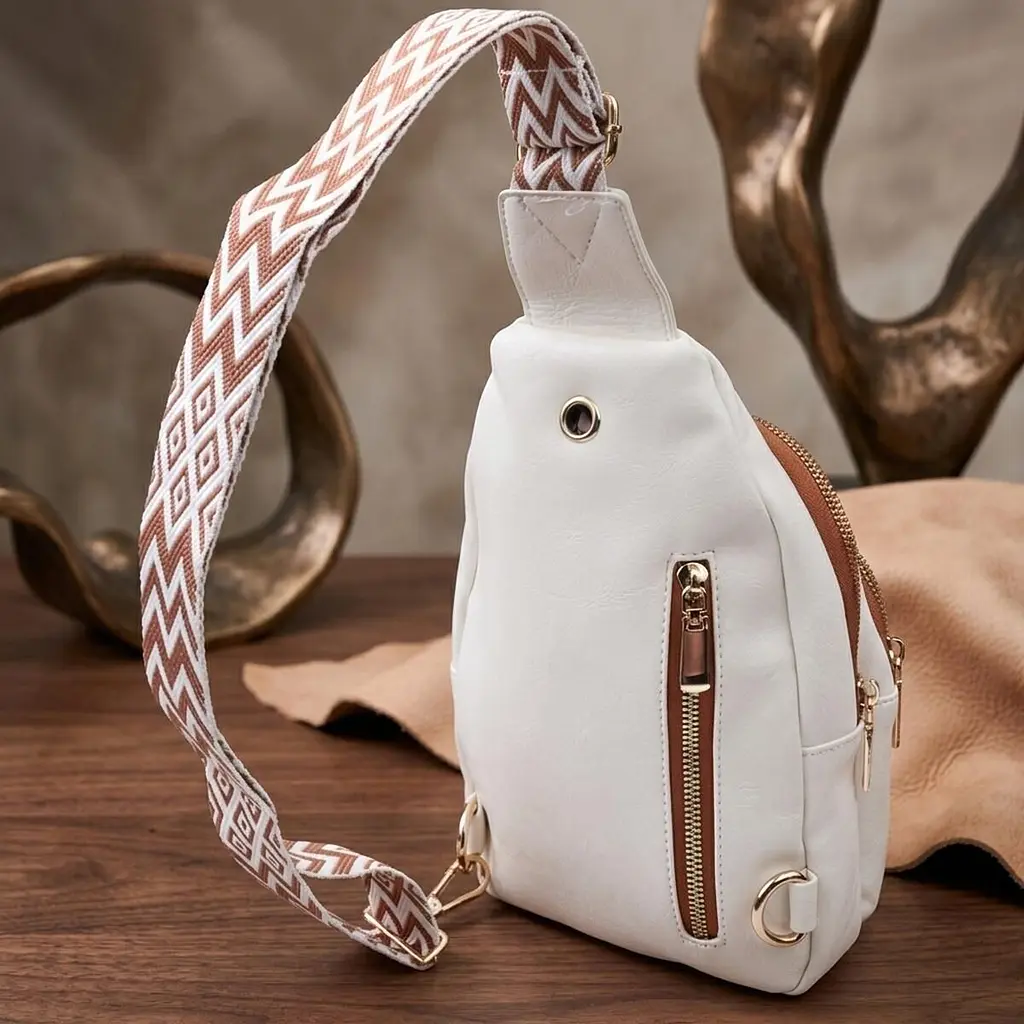 Жіноча сумка з однією лямкою через плече з гладкої екошкіри Vintage 22768 біла - фото 4