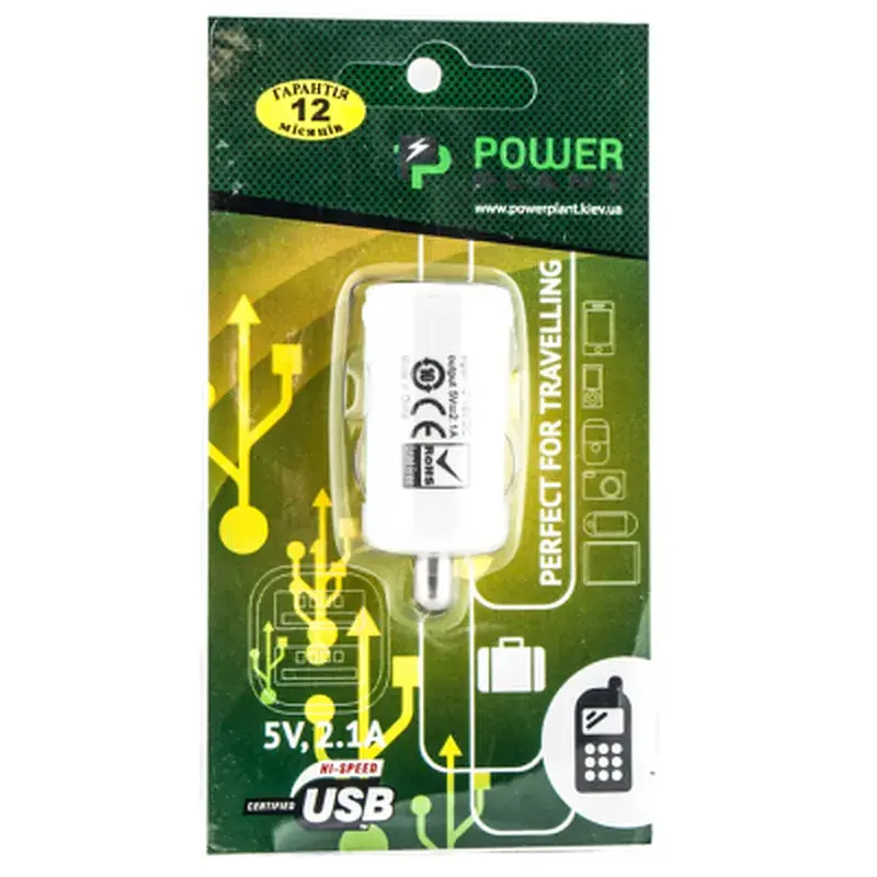 Зарядний пристрій PowerPlant 1*USB, 2.1A (DV00DV5037) - фото 2