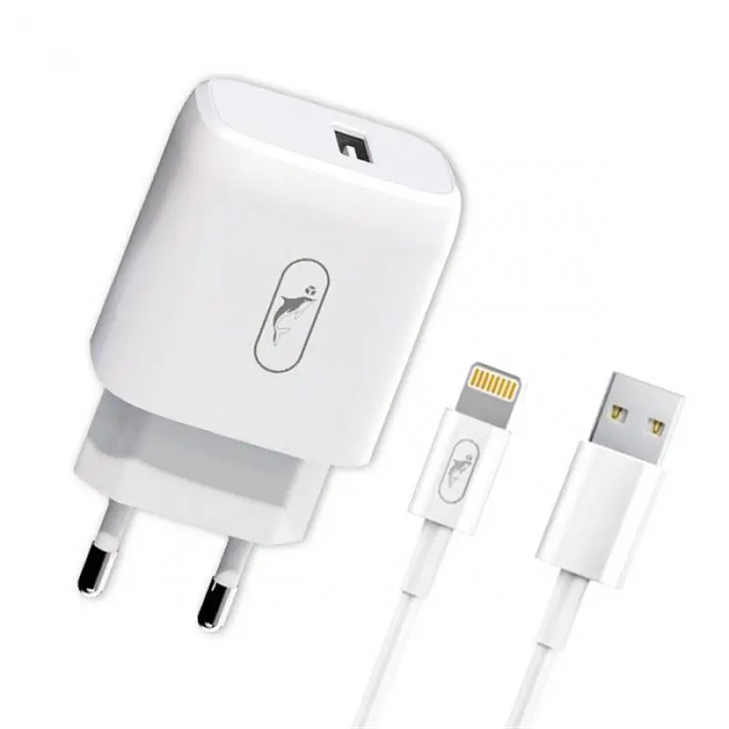 Зарядний пристрій SkyDolphin SC22EL (1USB, 2.1A) Білий (MZP-000158) + кабель Lightning