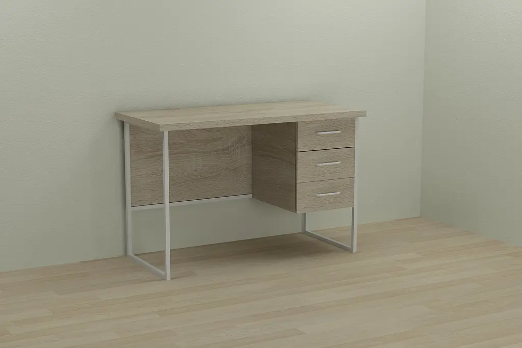 Компьютерный стол Ferrum-decor Гарри 75x140x70 белый ДСП Дуб Сонома 32мм (FRD-101017) - фото 2