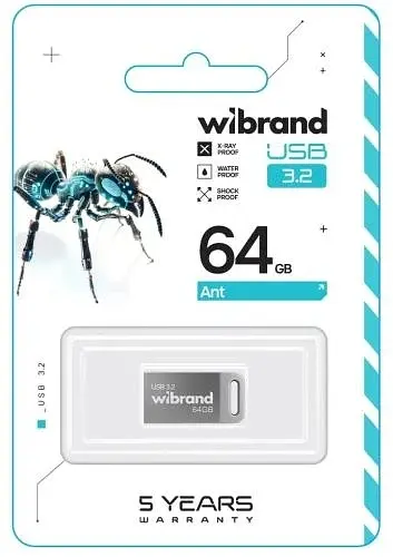 Флеш-накопичувач USB 64Gb Ant, Silver, USB 3.2 Gen 1 (WI3.2/AN64M4S) Wibrand teh0029133 - фото 2