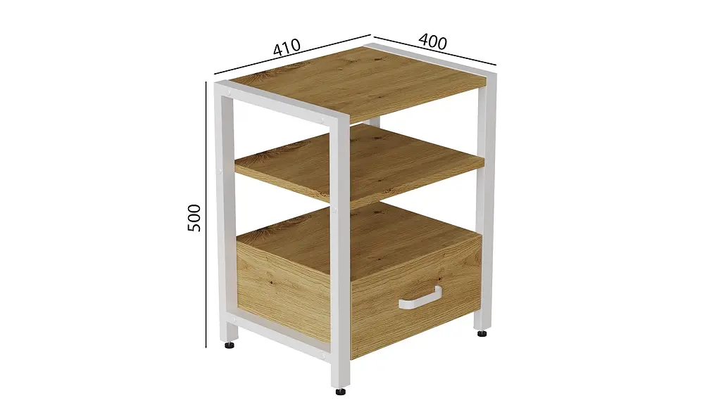 Тумба универсальная Ferrum-decor Вивьен 1/1 50x41x40 белый ДСП Дуб Артизан 16мм (FRD-104147) - фото 5
