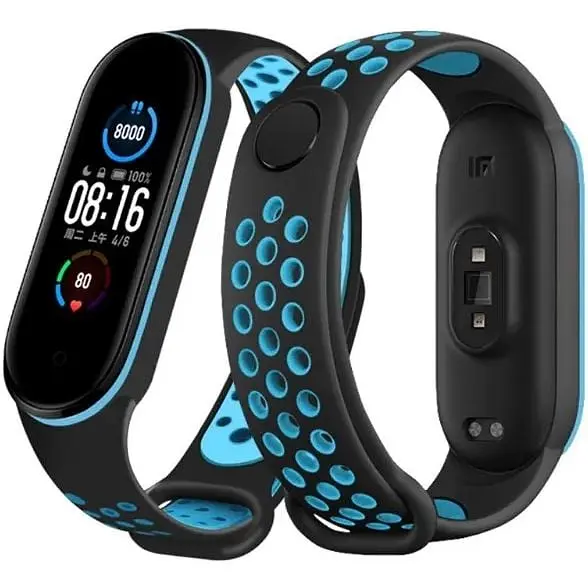 Ремешок Becover Vents Style для Xiaomi Mi Smart Band 7 Black-Blue (710503) - фото 2