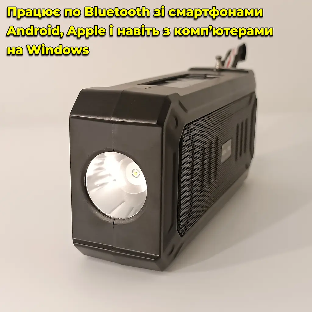 Многофункциональный портативный FM радиоприемник / Bluetooth-колонка с аккумулятором, солнечнеая панель - фото 10