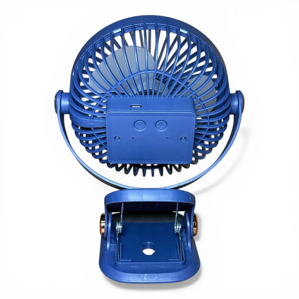 Вентилятор K1-150 акумуляторний з LED підсвічуванням та прищіпкою - Dark Blue - фото 4