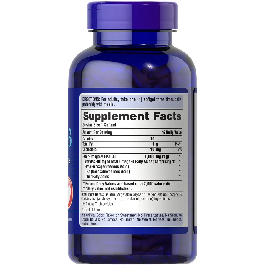 Жирные кислоты Puritan's Pride Omega 3 Fish Oil 1000 mg, 250 капсул - фото 2