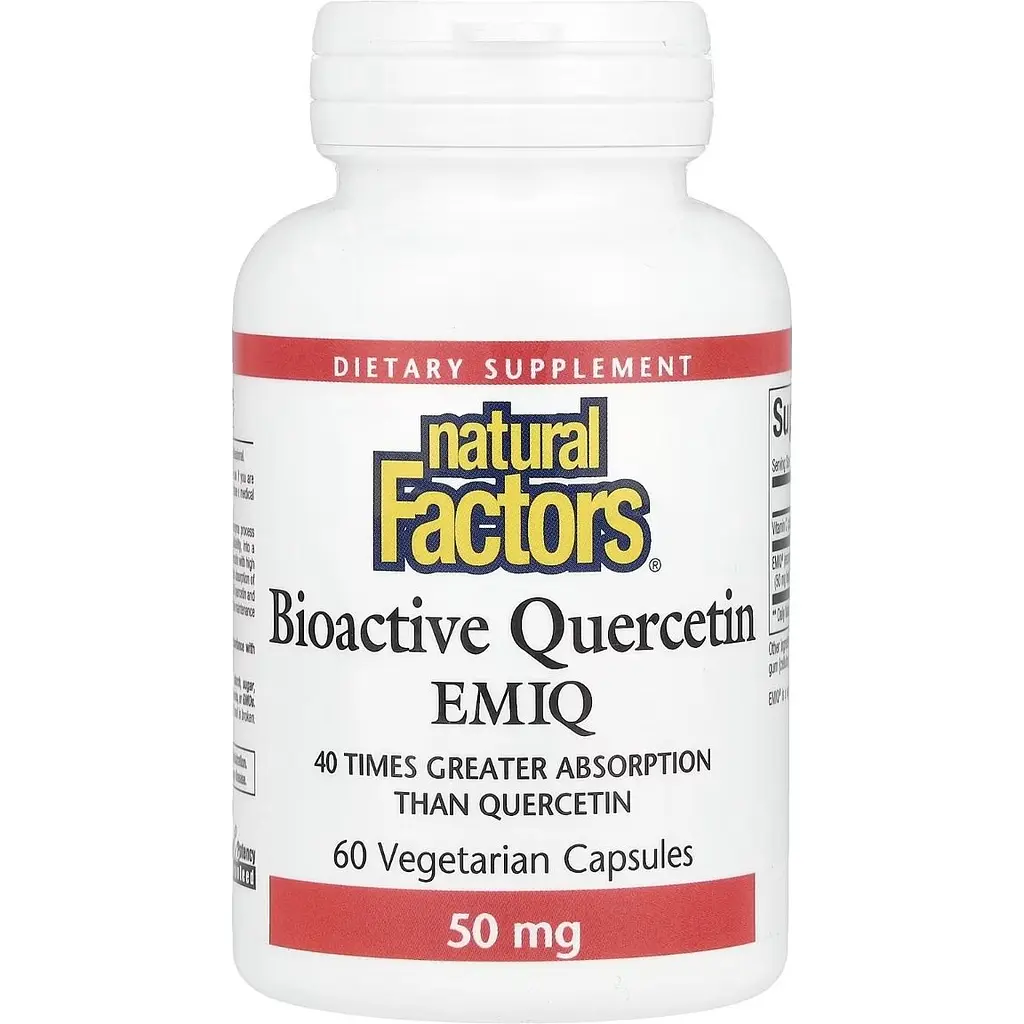 Кверцетин високоактивний біоактивний Natural Factors Bioactive Quercetin EMIQ 50 мг 60 вегетаріанських капсул