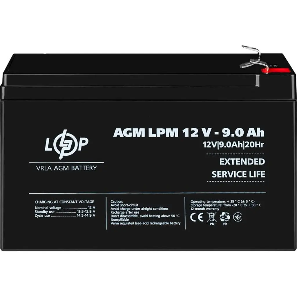 Акумулятор LogicPower AGM 12V/9Ah/108Wh [3866] [109164] - фото 4