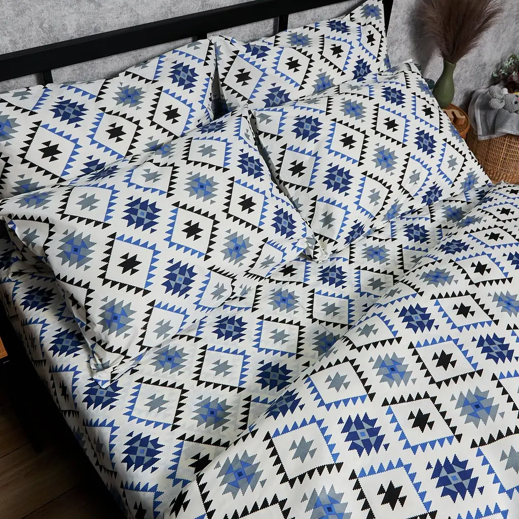 Комплект постельного белья Moon&Star Детский 110x140 см наволочки 2x50x70 см Blue Mosaic Бязь Gold Люкс - фото 8
