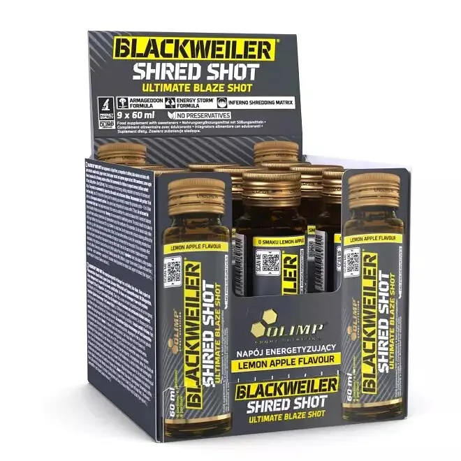 Передтренувальний комплекс Olimp Sport Nutrition BlackWeiler Shred Shot, 9*60 мл - Лимон-яблуко