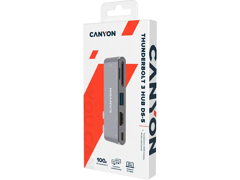 Док-станція для ноутбука Canyon Docking Station with 5 port, Thunderbolt 3 (CNS-TDS05DG) - фото 4
