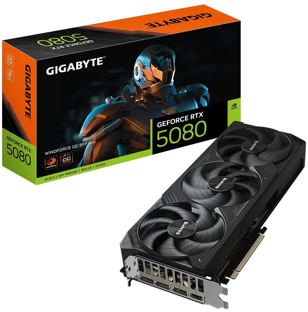 Відеокарта Gigabyte RTX 5080 16GB WINDFORCE OC SFF (GV-N5080WF3OC-16GD) (GDDR7, 256 bit, PCI-E v5.0 x16) - фото 10