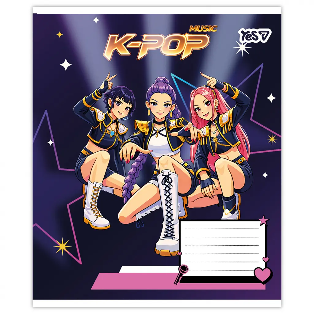 Набір зошитів Yes K-POP musik 18 аркушів у лінію 25 шт. (768951) - фото 5