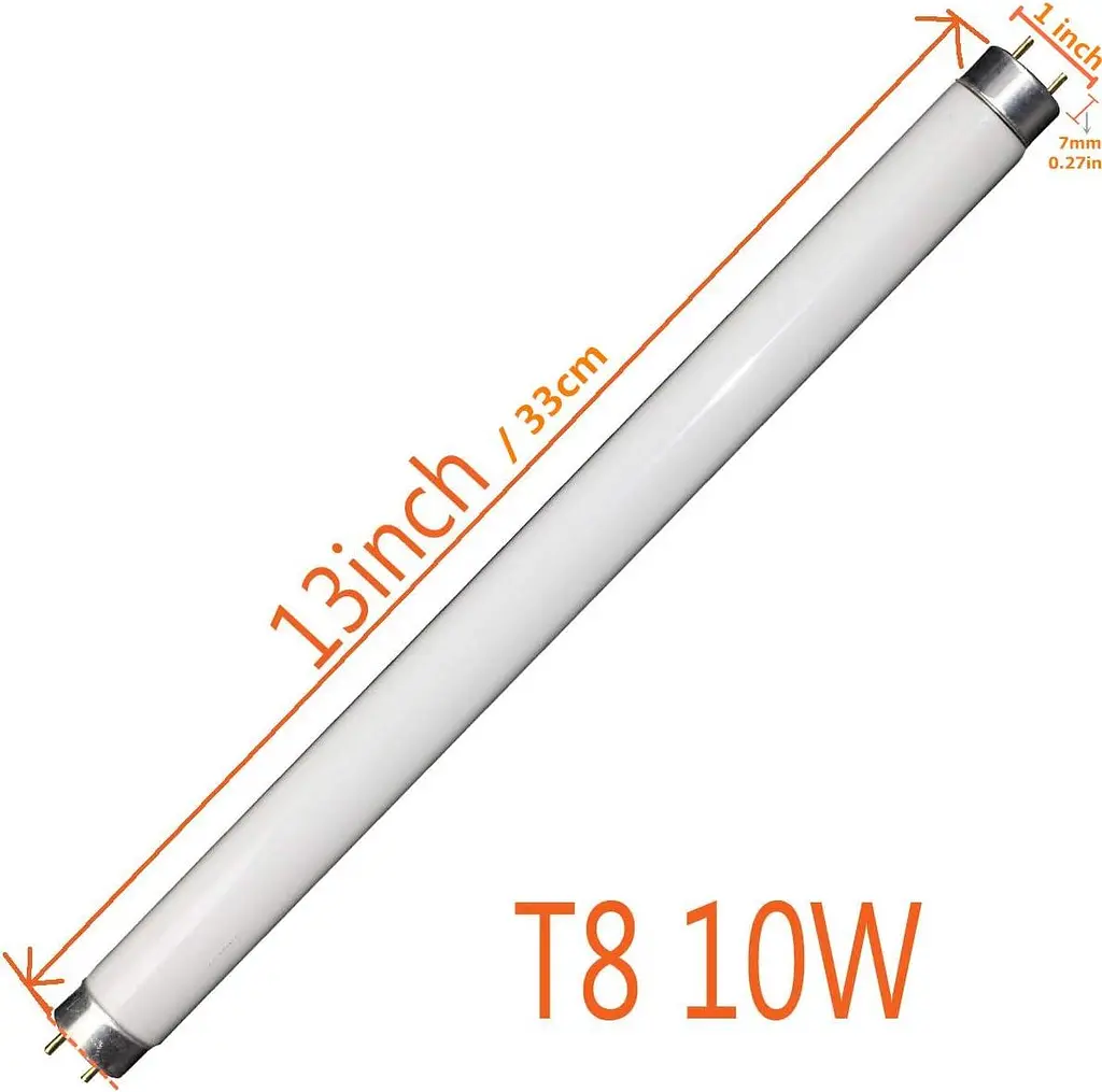 COOSPIDER 2-Pack T8 F10 U/V BL 10W Сменная лампочка CFL Люминесцентная прямая трубка 13 дюймов - фото 5