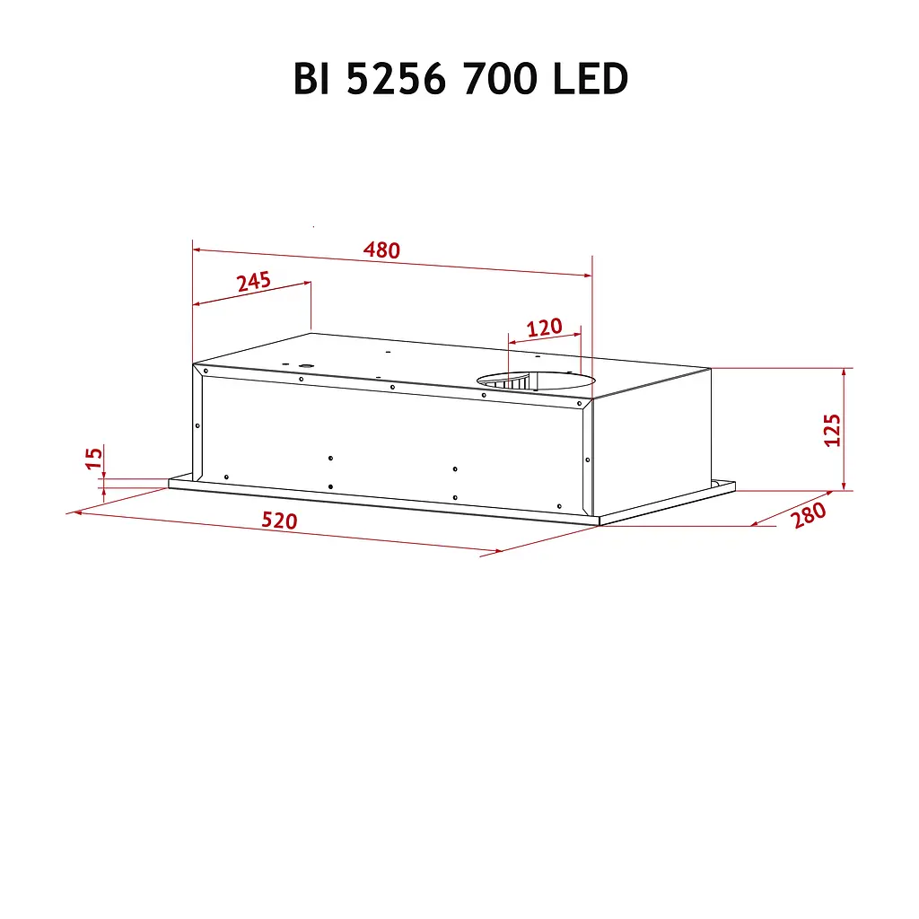 Витяжка повновбудована PERFELLI BI 5256 BL 700 LED - фото 11