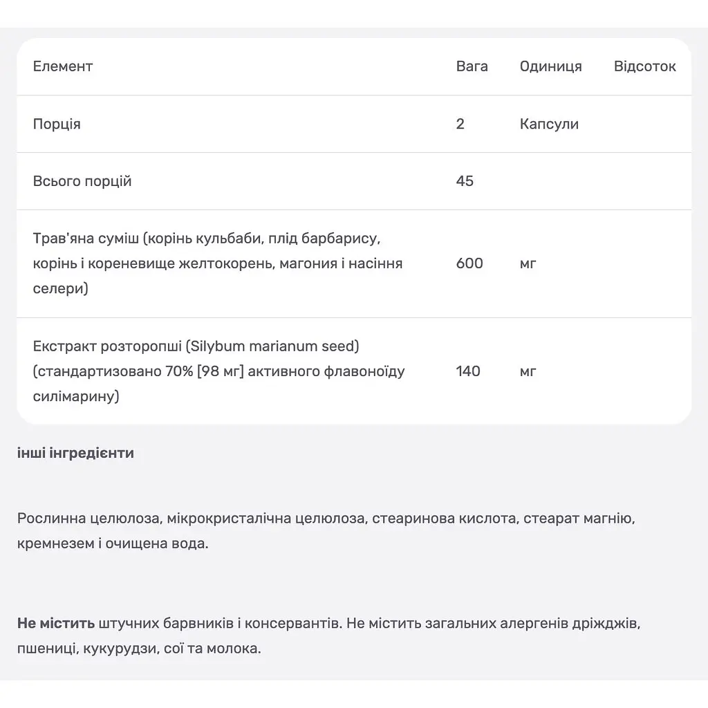 Розторопша для печінки NaturesPlus Liv-R-Actin Milk Thistle 90 вегетаріанських капсул - фото 3