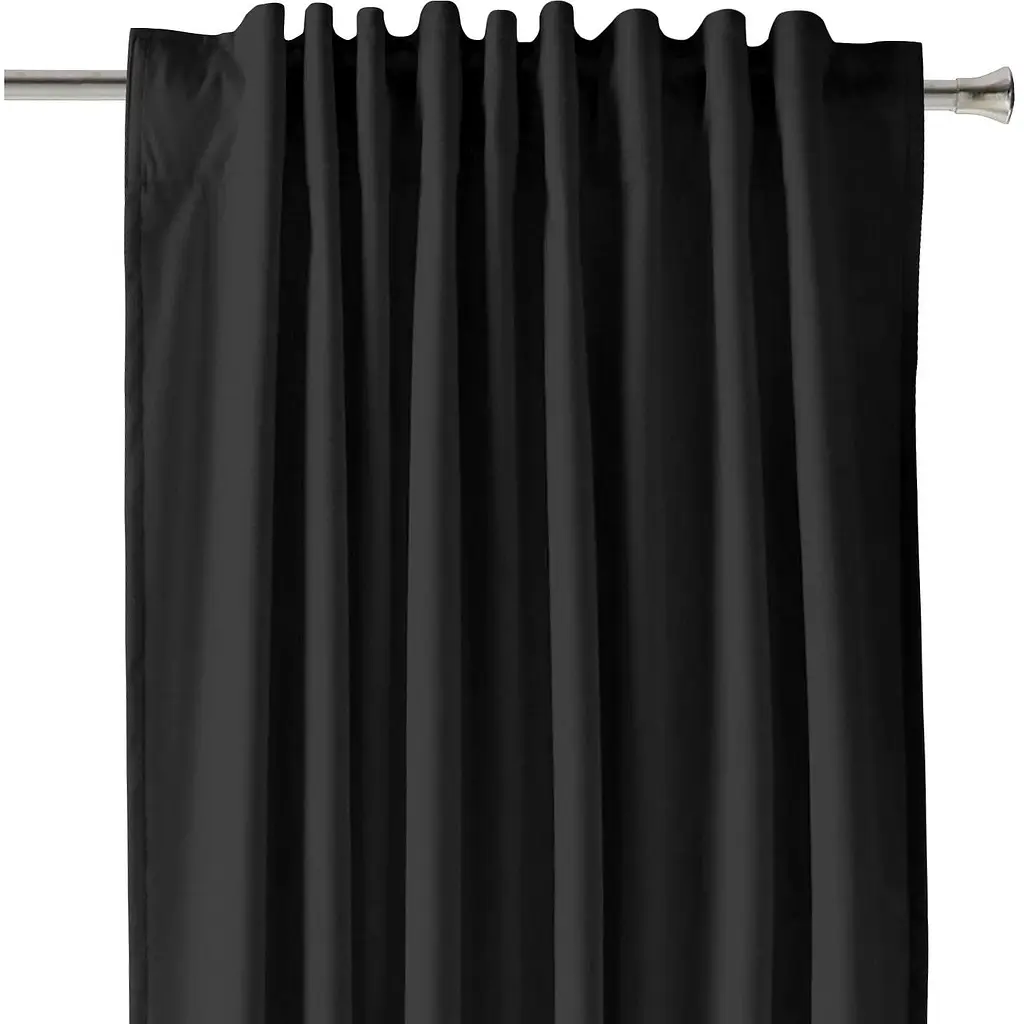 Штори на кухню та в кімнату Cosas ONYX180х260 см  2 шт чорний (Curtains_100Black_DUK_180x260) - фото 2