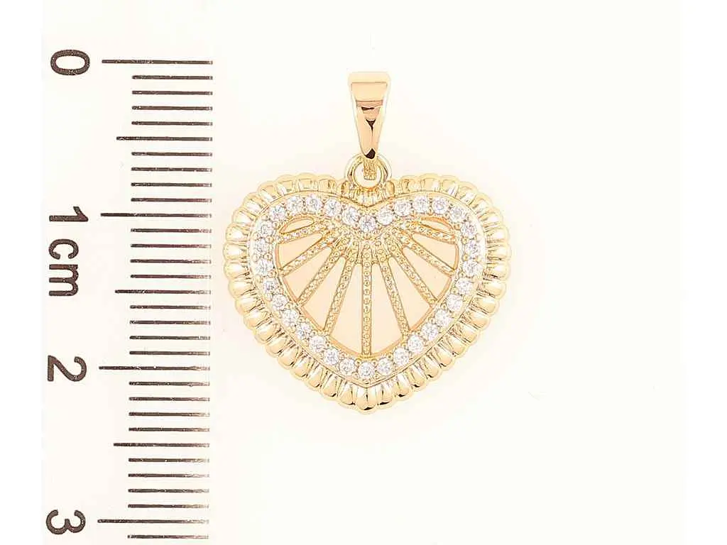 Кулон XUPING Позолота 18K «Сердечко з цирконієм» для ланцюжка до 5мм (262319) - фото 2