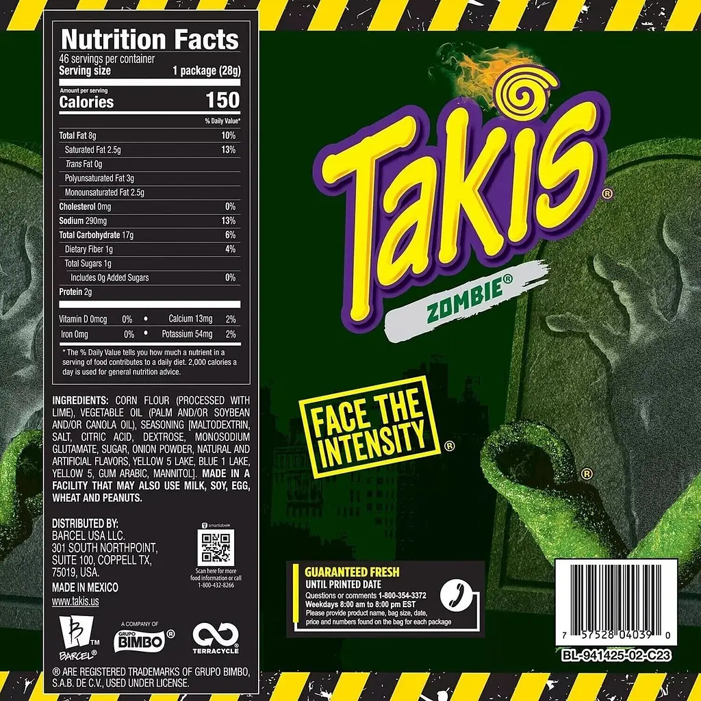 Чіпси Takis Rolls Zombie Habanero & Cucumber Tortilla Chips 28.4 g - фото 4