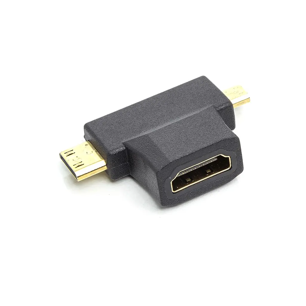 Переходник HDMI (F) to mini HDMI (M) / micro HDMI (M) PowerPlant (CA912056) - фото 2