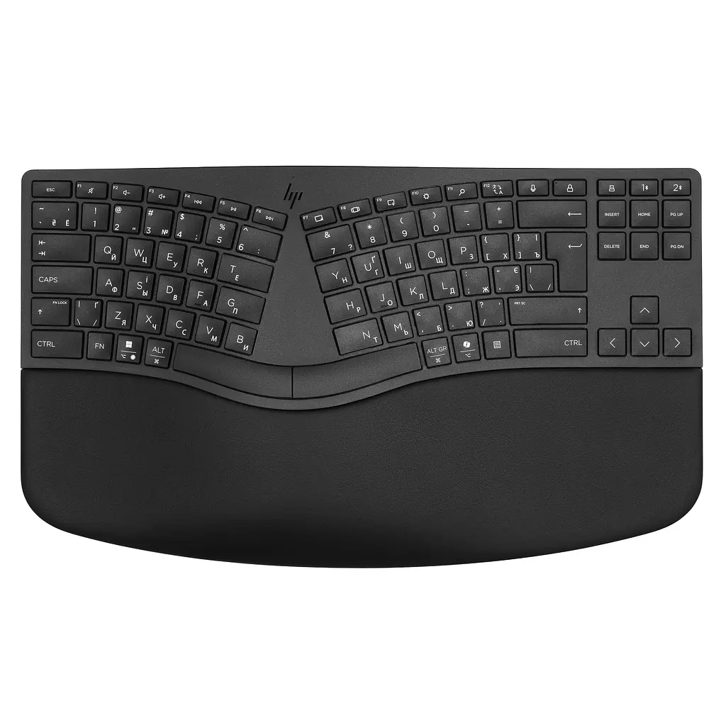 Клавиатура мембранная 960 BLK Ergonomic split-zone, 112key, BT, EN/UK, черный HP teh0013914 - фото 2