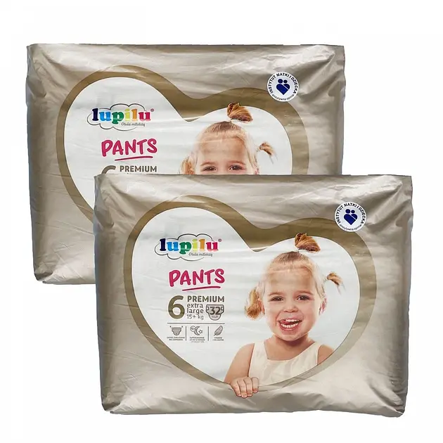 Дитячі підгузники - трусики Lupilu Pantsy Premium Jumbo Bag Розмір 6 Extra Large, 15+ кг, 64 шт