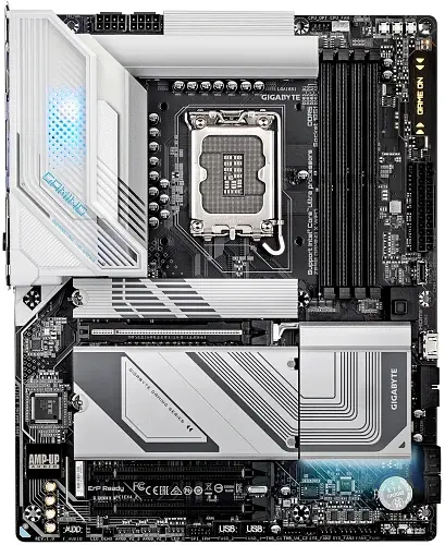 Материнская плата LGA1851, Gigabyte Z890 GAMING X WIFI7, Z890, 4xDDR5, 1xPCI-E 5.0 x16, 2xPCI-E 4.0 x16, 4xSATA3, 4xM.2, Realtek 7.1, Realtek 2.5GbE, WiFi 7, Bluetooth 5.4, HDMI/DP/Type-C, ATX - фото 2