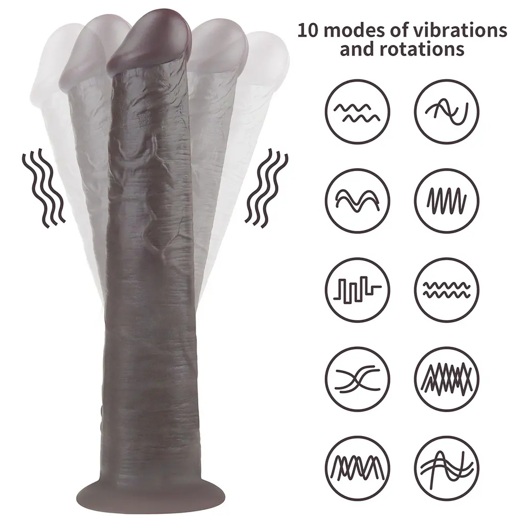 Вибратор Lovetoy Dual-Layered Silicone Nature Cock 10apos;apos; 25.3 см (черный) - фото 2