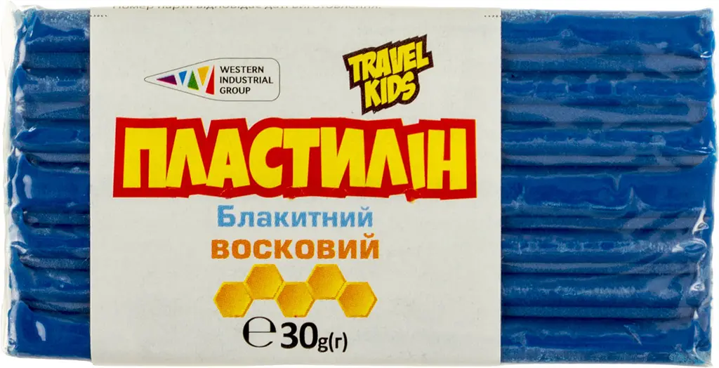 Пластилін Гамма UA 30гр блакитний,восковий 333110(12)(48)