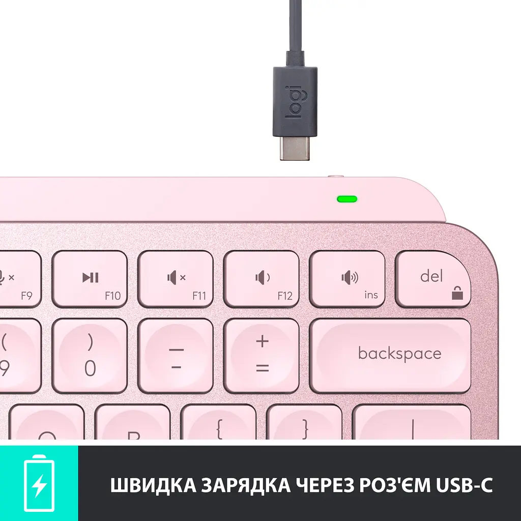 Клавіатура Logitech MX Keys Mini Rose (920-010500) [78339] - фото 7