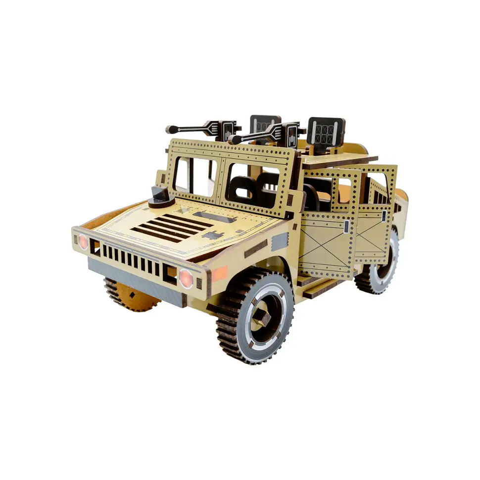Дерев'яний 3D конструктор Humvee PuzzleOk Puz-00927 100 деталей  - фото 3