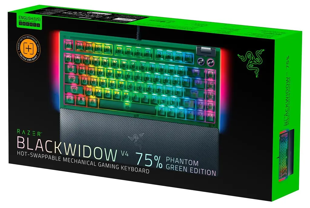 Клавиатура Razer BlackWidow V4 75% Compact Phantom Green (RZ03-05003300-R3M1) - фото 6