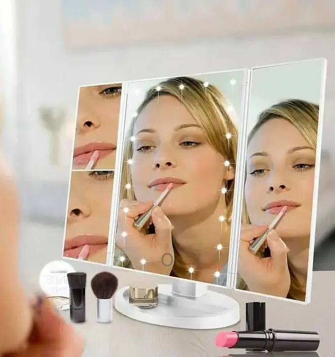 Дзеркало потрійне для макіяжу Superstar Magnifying Mirror із LED-підсвічуванням прямокутне зі збільшенням - фото 7