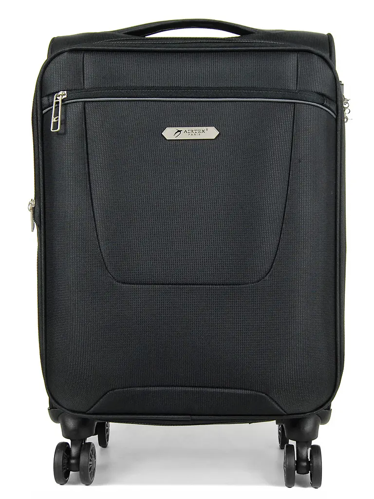 Валіза Малий (S) Airtex 825 55х35х20 см 27 л тканинний 4 колеса Чорний - фото 3
