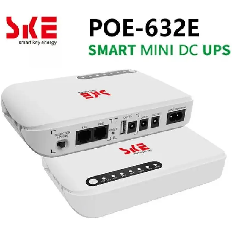 ИБП UPS SKE POE-632E DC 17W 8800mah для роутера, терминала, камеры 5/9/12v USB LAN POE White - фото 3