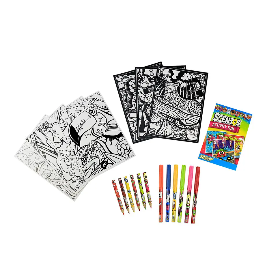 Ароматный набор для творчества "Забавные раскраски" Scentos 42558, маркеры, карандаши, раскраски - фото 2