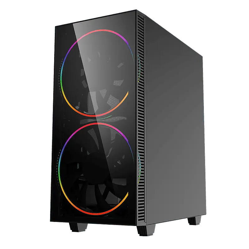 Корпус GameMax Black Hole, без БЖ, Midi Tower, ATX / Micro ATX / Mini ITX, USB 3.0, USB 2.0, 2x200 мм LED, 421x210x460 мм, 0.5 мм, 5.9кг - фото 2