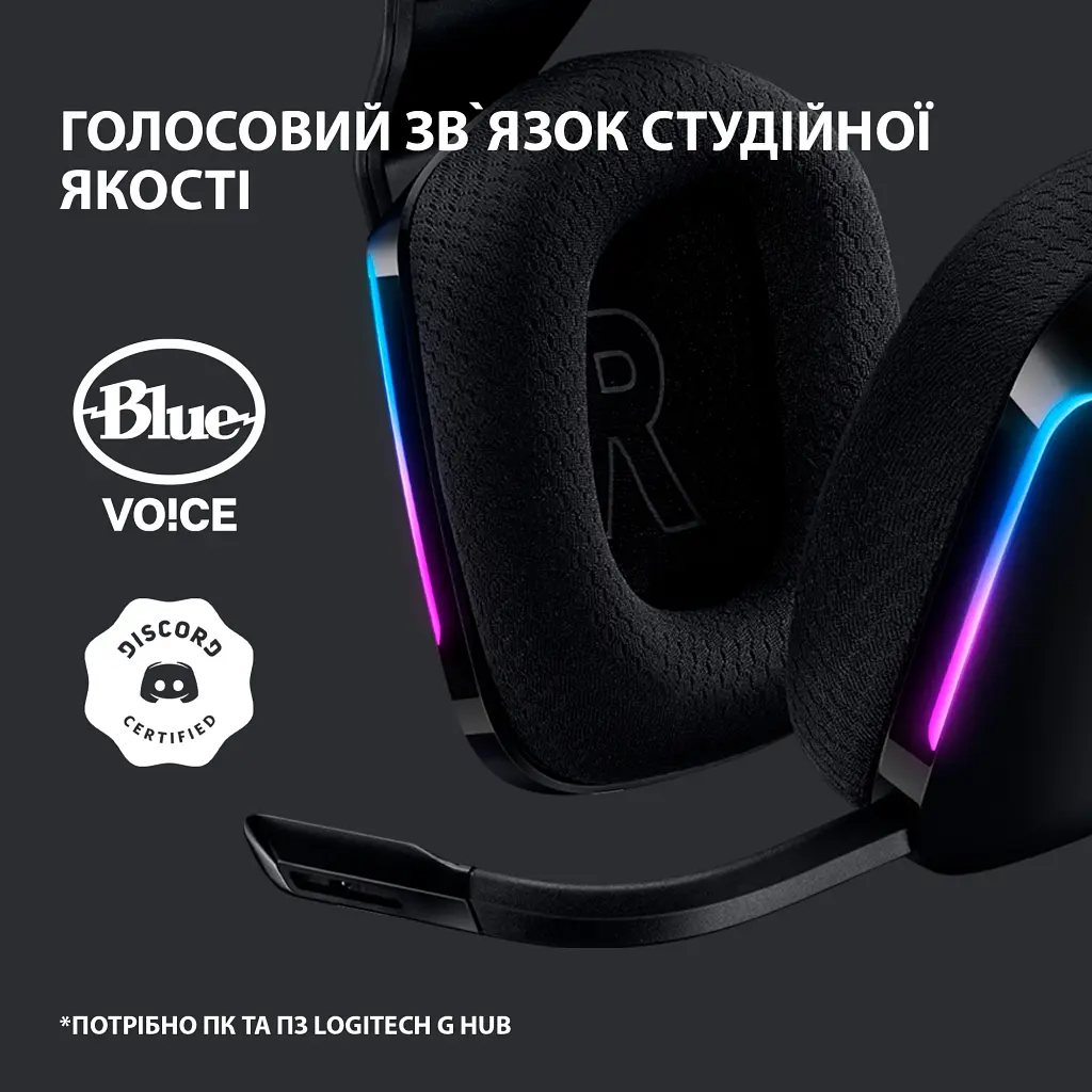 Навушники Logitech G733 Lightspeed Wireless RGB Gaming Headset Black (981-000864) - фото 9